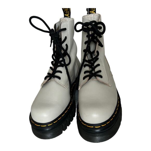 Dr. Martens Audrick Leather White Chunky Platform Combat Boots Women Siz… - Picture 4 of 12